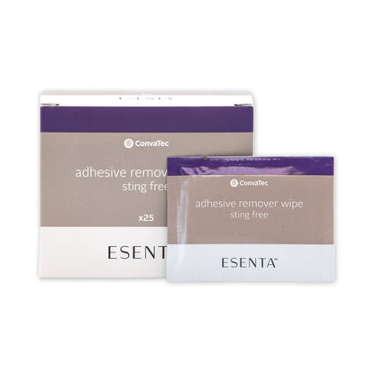 ConvaTec ESENTA Sting-Free Adhesive Remover Wipes — Alcohol-Free, Latex-Free, 25ct Pack (Case of 20)