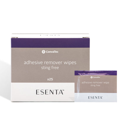 ConvaTec ESENTA Sting-Free Adhesive Remover Wipes — Alcohol-Free, Latex-Free, 25ct Pack (Case of 20)