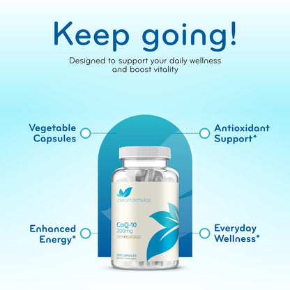 CoQ10 200mg with BioPerine – Enhanced Absorption CoQ10 200mg (200 Servings)
