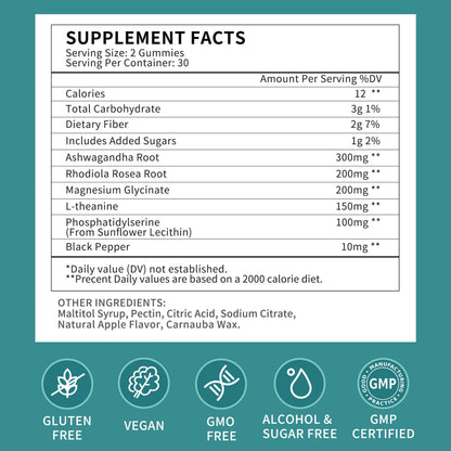 Cortisol Gummies for Women – Hormone Balance & Stress Support | 60 Vegan Gummies