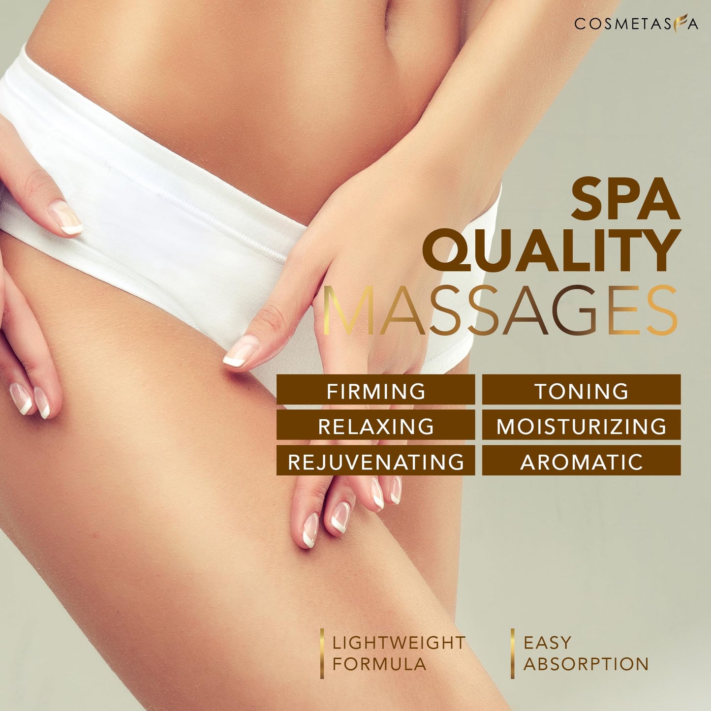 Cosmetasa Anti Cellulite Massage Oil – Lymphatic Drainage & Firming Body Oil (8.8 fl oz)