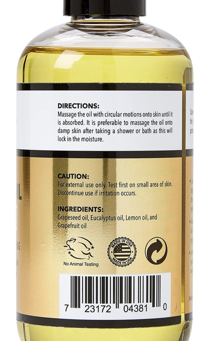 Cosmetasa Cellulite Massage Oil with Massager Mitt - 8.8 oz | Natural & Absorbent