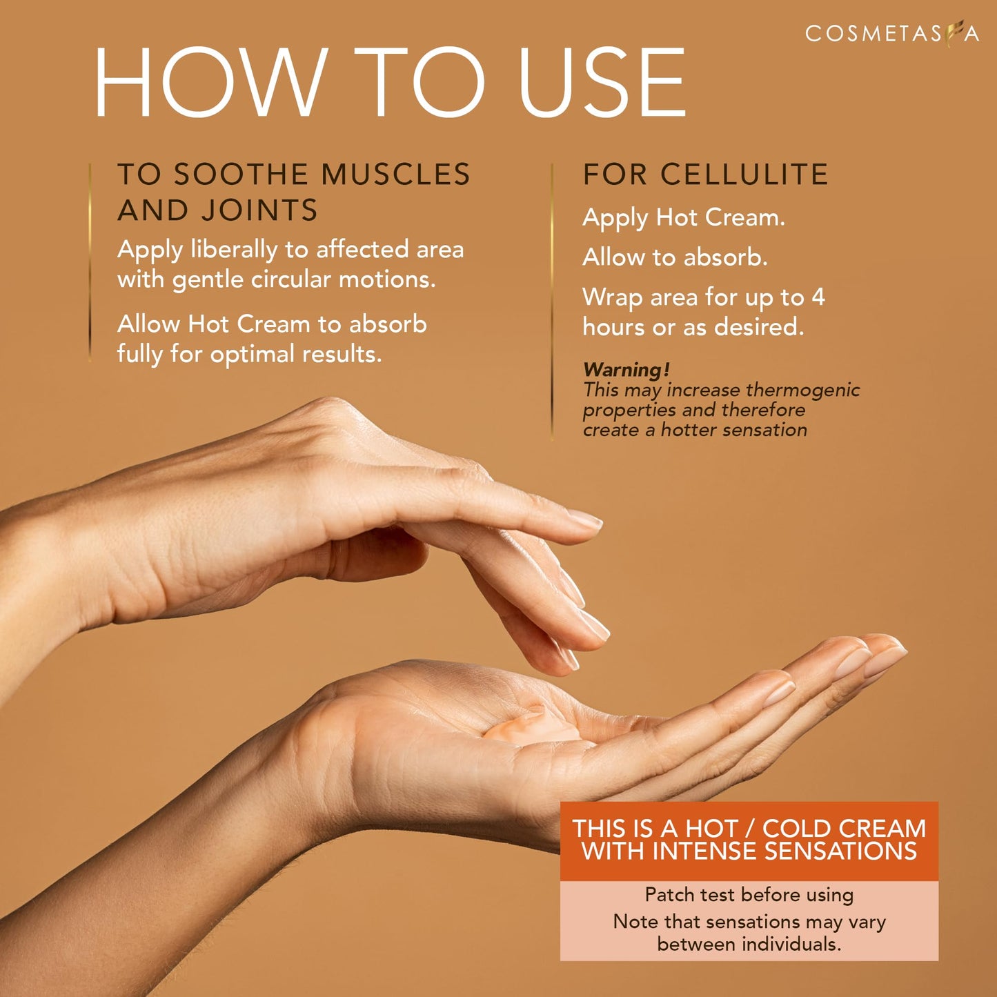 Cosmetasa Hot Cream for Belly – 87% Organic Cellulite & Natural Sweat Gel (16.9 oz)