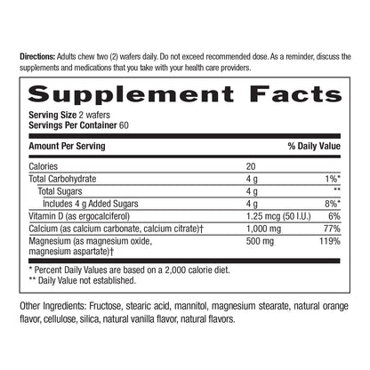 Country Life Cal-Snack – Chewable Calcium Magnesium + Vitamin D (Dairy-Free, Vegan, Gluten-Free) – Vanilla Orange – Pack of 2