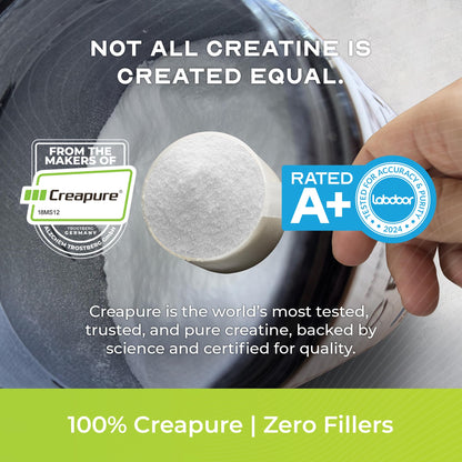 Muscle Feast Creapure Creatine Monohydrate Powder – Vegan, Gluten-Free, Easy to Mix, Green Apple 300g