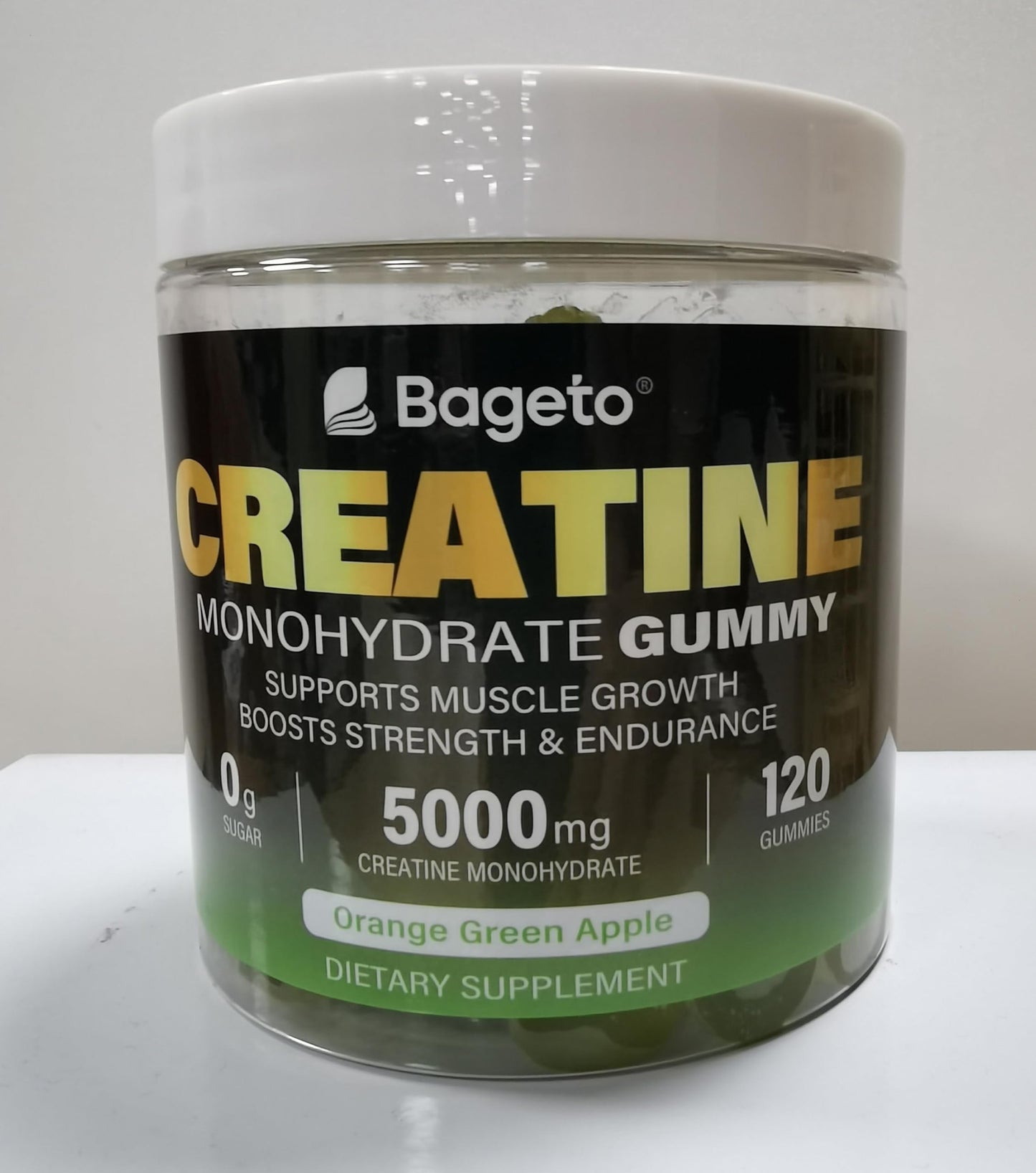 Creatine Monohydrate Gummies - 5g per Serving, Mixed Berry, Orange and Green Apple Flavor, 2-Pack