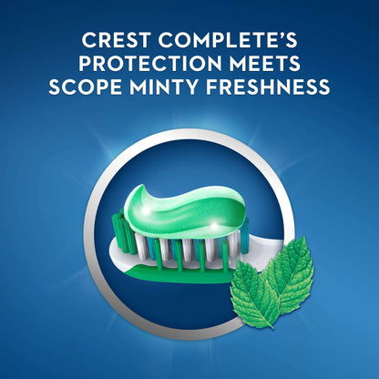 Crest + Scope Complete Whitening Toothpaste, Minty Fresh – 2-Pack 5.4 oz