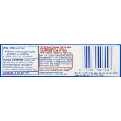 Crest Cavity Protection Toothpaste – Travel Size 0.85 oz (24 g) – Pack of 6
