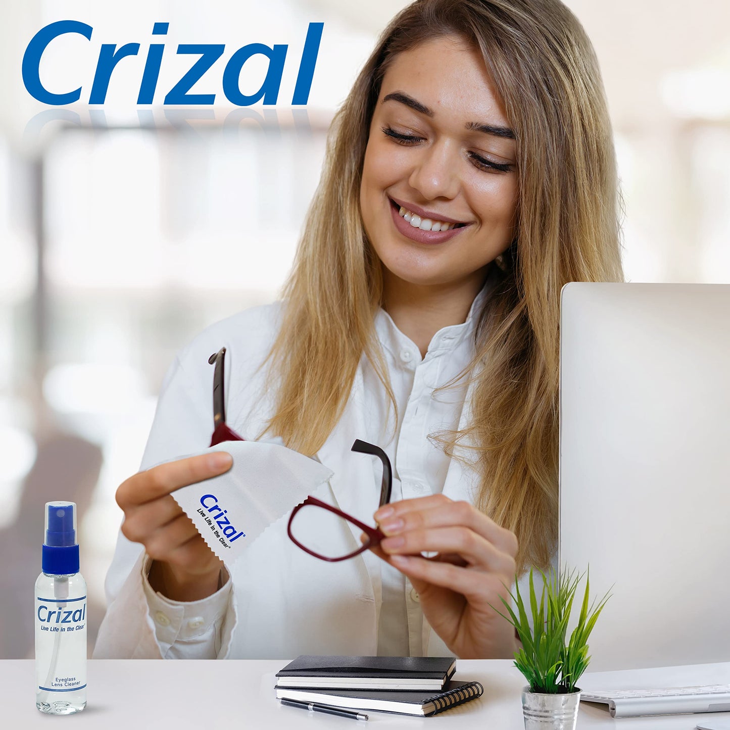 Crizal Eyeglass Cleaning Bundle – Doctor-Recommended AR Lens Care (2oz Spray + Cloth)