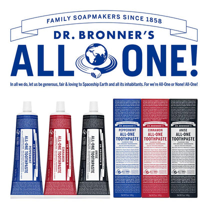Dr. Bronner’s All-One Toothpaste - Peppermint, 5 oz | 70% Organic