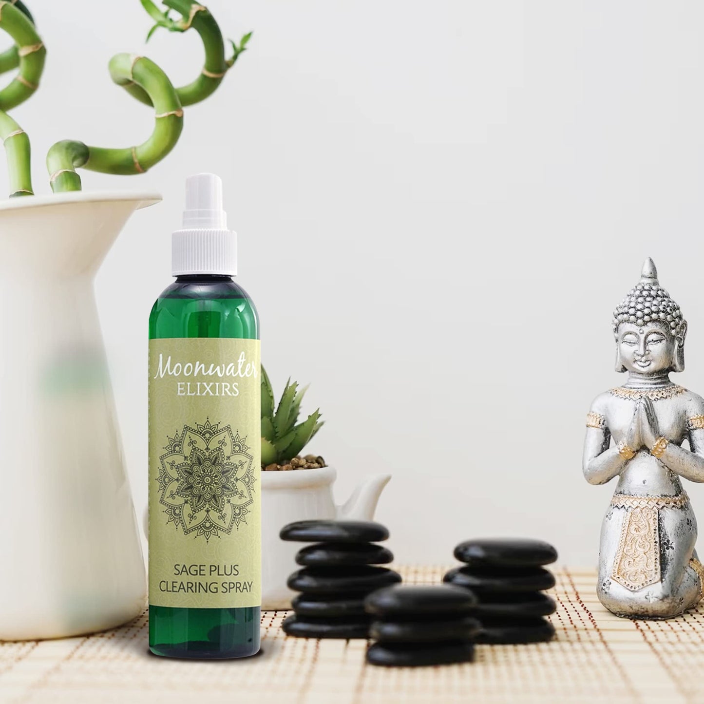 Reiki-Charged White Sage Mist – Aura Renewal & Crystal-Infused Room Spray (8oz)