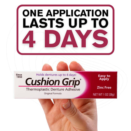 Cushion Grip Denture Adhesive 1oz - Extra Strong Hold Up to 4 Days