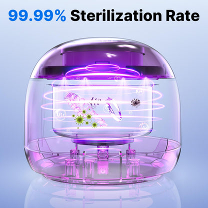 CXRUY Ultrasonic Retainer Cleaner – UV Dental Cleaning Pod for Dentures, Aligners & Night Guards