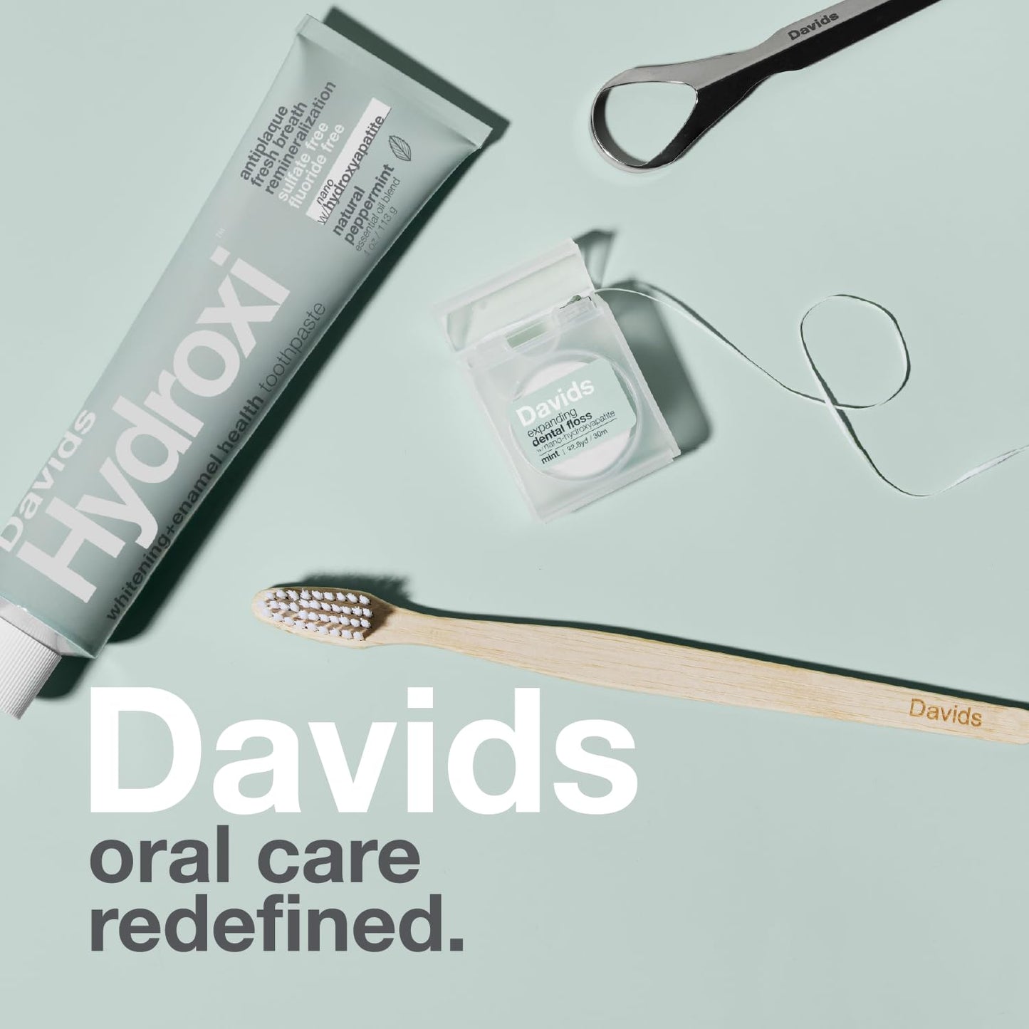 Davids Hydroxi Nano Hydroxyapatite Toothpaste – Fluoride Free, SLS Free, Whitening & Remineralizing, 4 oz, Made in USA