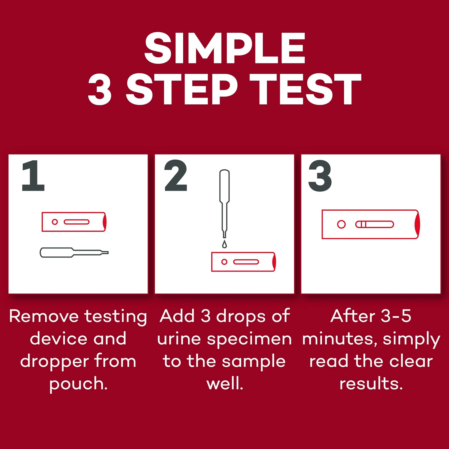 Dealmed HCG Urine Cassette Pregnancy Test – 25 Count (Pack of 5) with Disposable Pipettes | Early Detection