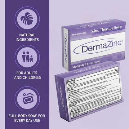 DermaZinc Therapy Soap – Zinc Soap for Skin Conditions | Full-Body Relief (Pack of 6)