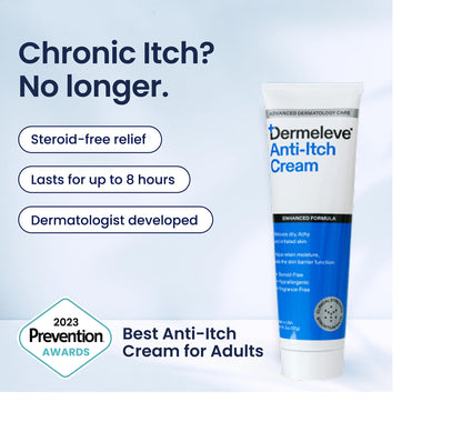 Dermeleve Steroid-Free Anti-Itch Cream | Extra Strength Relief for Psoriasis & More | 2 oz (2 Pack)