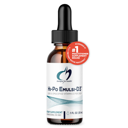 Hi-Po Emulsi Vitamin D Drops 2000 IU | Liquid D3 for Bone & Immune Health | Designs for Health