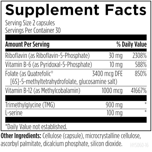Homocysteine Supreme - Methylated B Vitamins (60 Caps) by Designs for Health