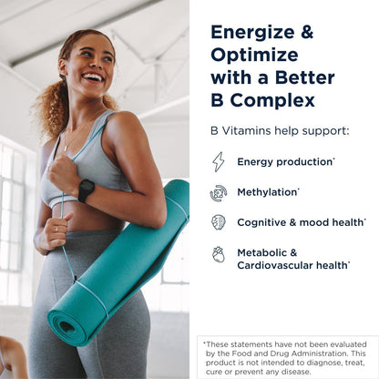 Designs for Health Vitamin B Supreme – Vegan B Complex for Metabolism, Energy & Heart Health (60 Capsules)