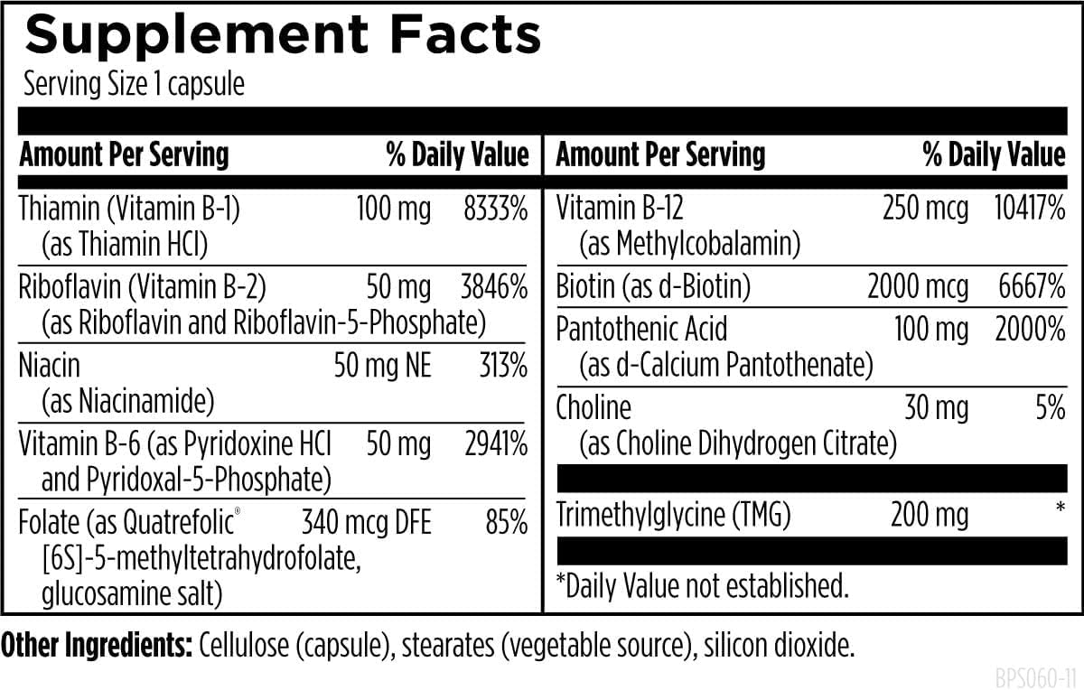 Designs for Health Vitamin B Supreme – Vegan B Complex for Metabolism, Energy & Heart Health (60 Capsules)