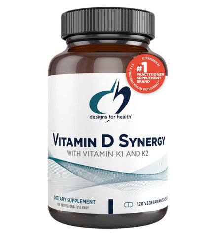 Designs for Health Vitamin D Synergy 2000 IU D3 + K - Gluten Free + Non-GMO 120 Capsules