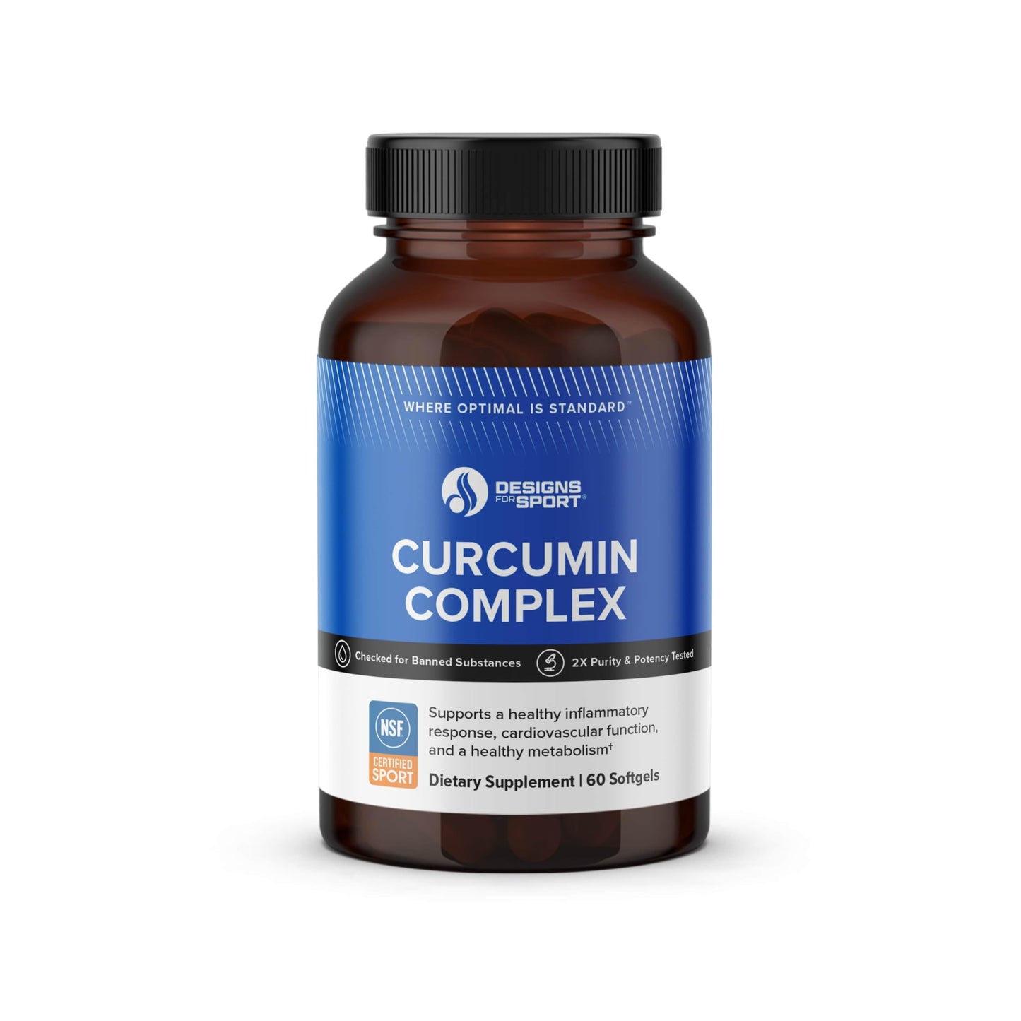 Designs for Sport Curcumin Complex – Supports Muscle Health Post-Exercise | NSF Certified for Sport | 60 Softgels