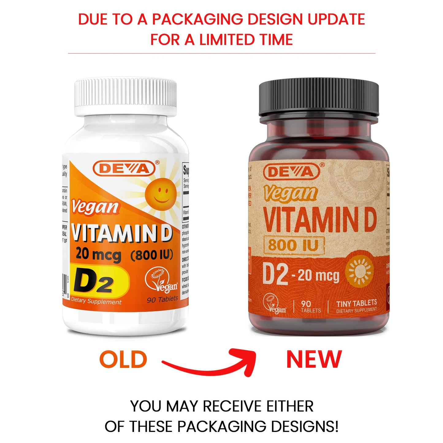 DEVA Vegan Vitamin D2 800 IU – 90 Tablets | No Animal Ingredients