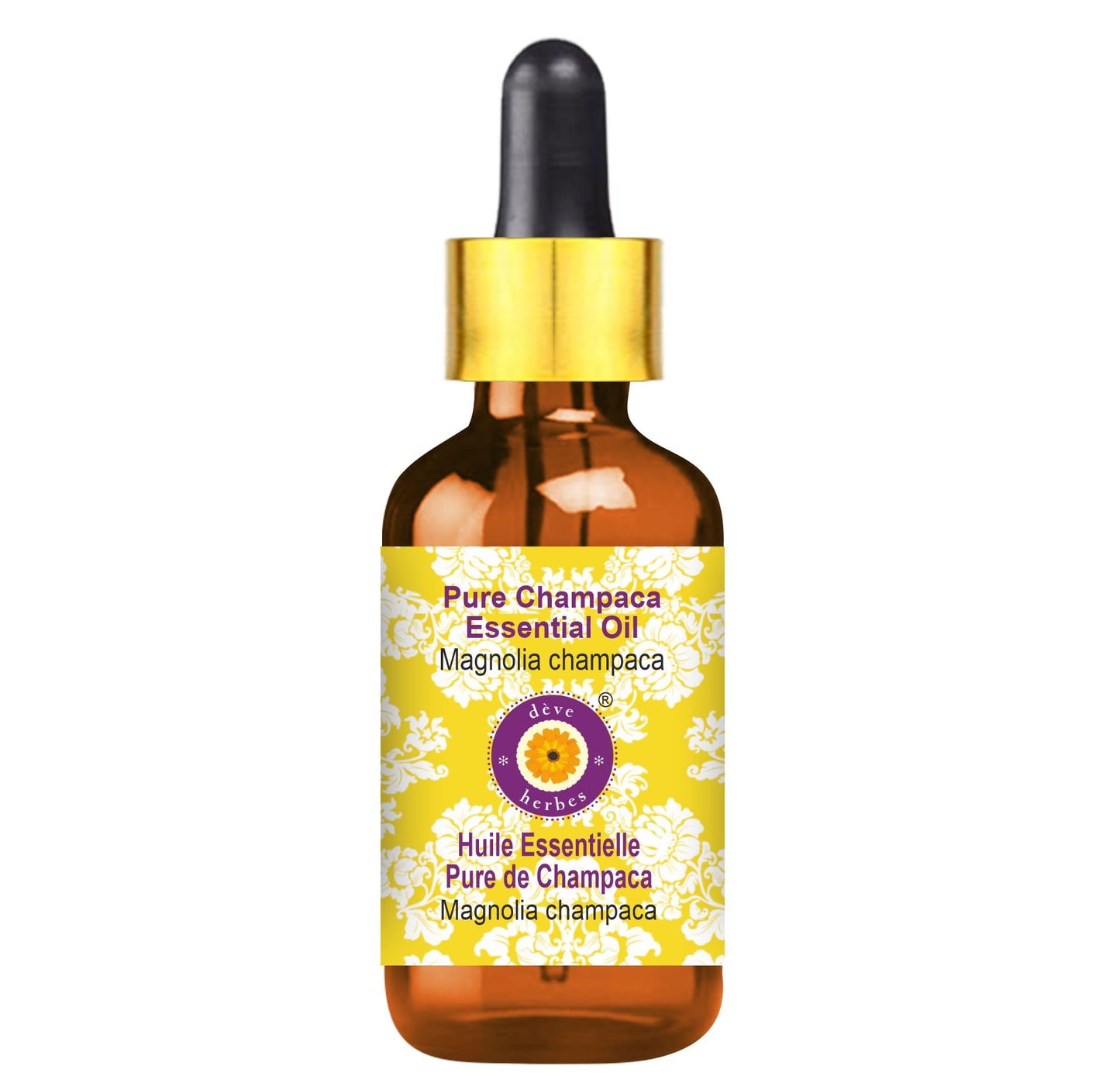 Deve Herbes Champaca Essential Oil | Magnolia champaca | 5ml with Glass Dropper | Pure, Lightweight, Non-Greasy