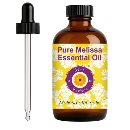 dève herbes Melissa Essential Oil (Melissa officinalis) 120ml | Steam Distilled | Glass Dropper