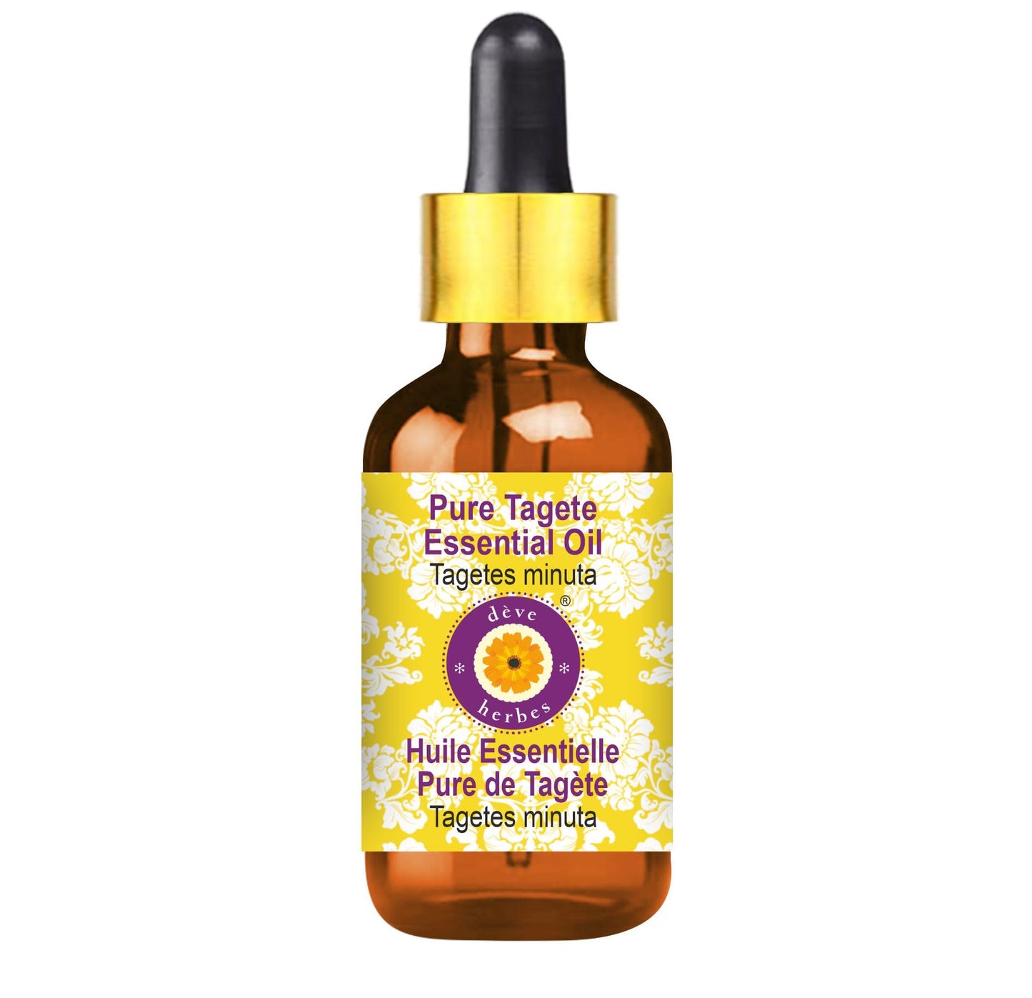 dève herbes Tagete Essential Oil (Tagetes minuta) | 100ml Steam Distilled with Glass Dropper | Pure, Non-Sticky, Non-Greasy