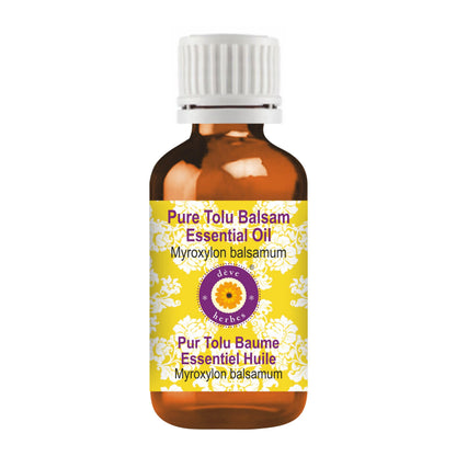 dève herbes Tolu Balsam Essential Oil (Myroxylon balsamum) Pure | 10ml | Steam Distilled | Rich Aroma