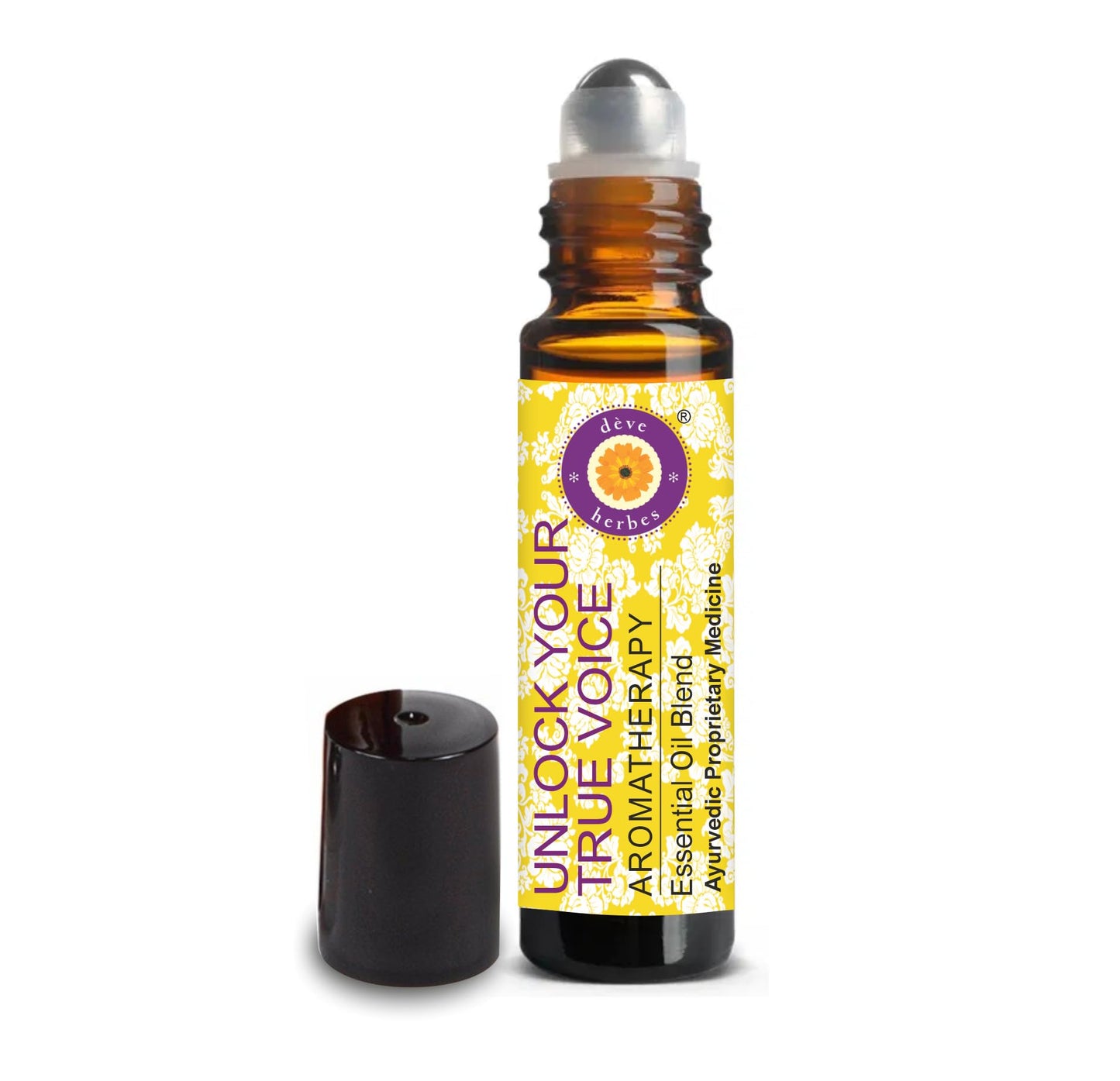 Unlock Your True Voice Essential Oil Blend Roll-On (10ml) – Tulsi, Spearmint, Orange, Frankincense | déve herbes