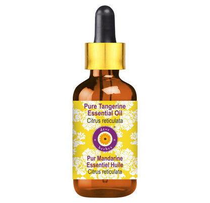 dève herbes Pure Tangerine Essential Oil (Citrus reticulata) – Steam Distilled 15ml with Glass Dropper