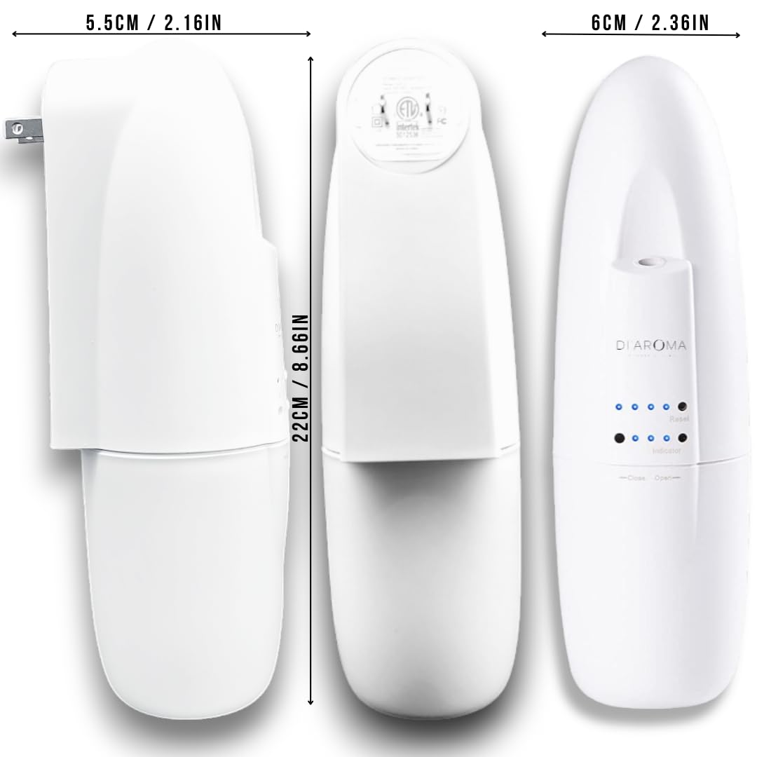 Di'Aroma Plug in Waterless Diffuser, Fragrance Diffuser Essential Oil Diffuser | Nanotechnology | Up to 500 Sq.Ft | Essential Oil Diffuser - Creates Pure, Clean Dry Mist Scent (2 Pack of White)