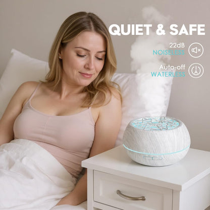 550ml Essential Oil Diffuser with 6 Oils – Ultrasonic Humidifier, LED Night Light