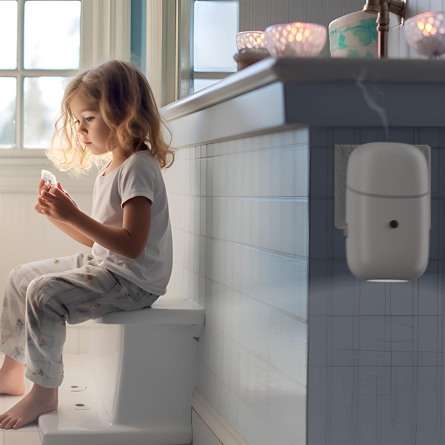 Essential Oil Diffuser - Plug-In Waterless Diffuser with Night Light, 10ml Compatible