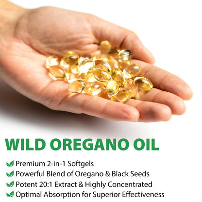 Oil of Oregano Softgel with Black Seed Oil – Immune Support