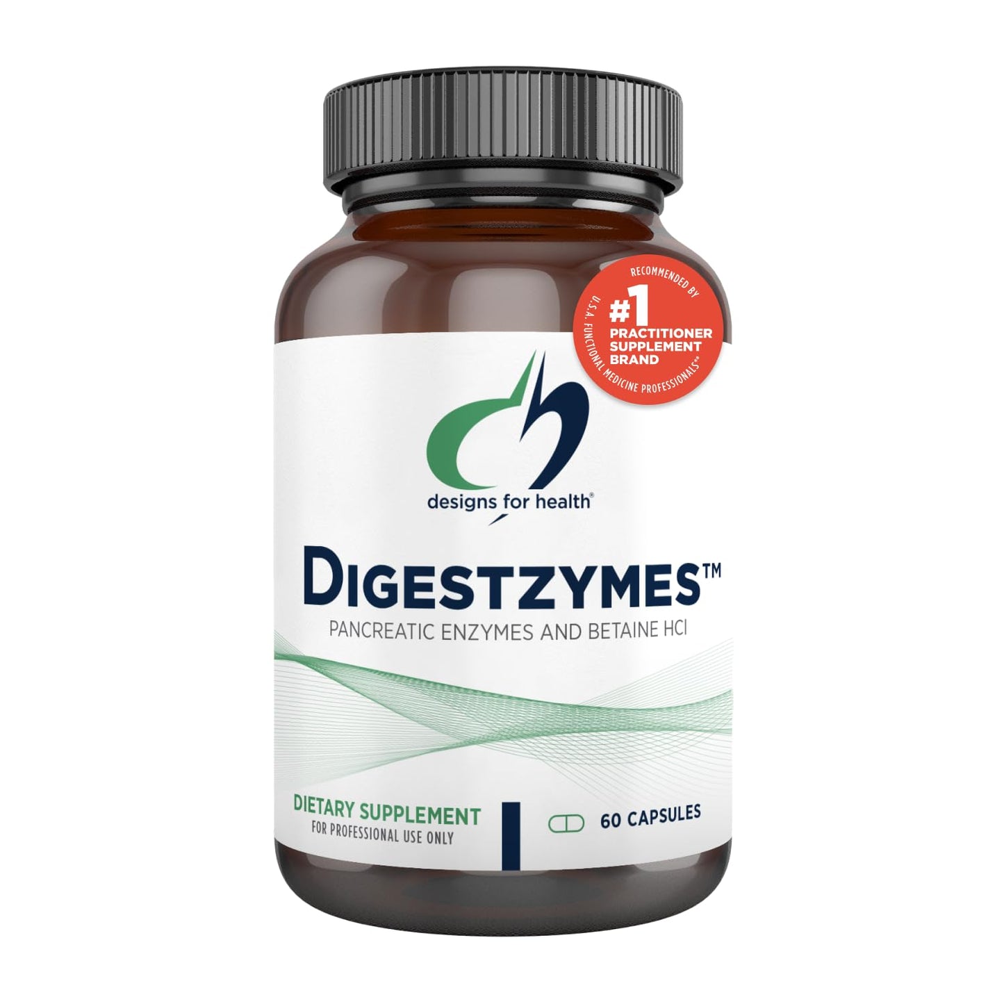Digestzymes by Designs for Health – Digestive Enzymes + Betaine HCl for Gas & Bloating (60 Capsules)