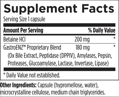 Digestzymes by Designs for Health – Digestive Enzymes + Betaine HCl for Gas & Bloating (60 Capsules)