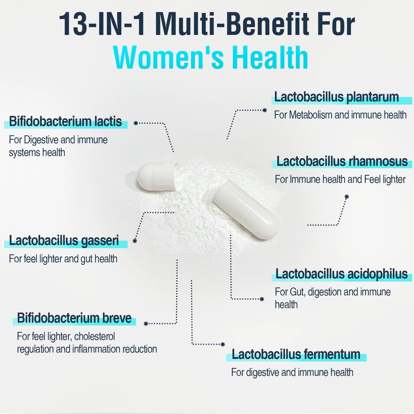 Dmeisy Menopause Probiotic 120B CFU - 13-in-1 Herbal Complex, 60 Capsules
