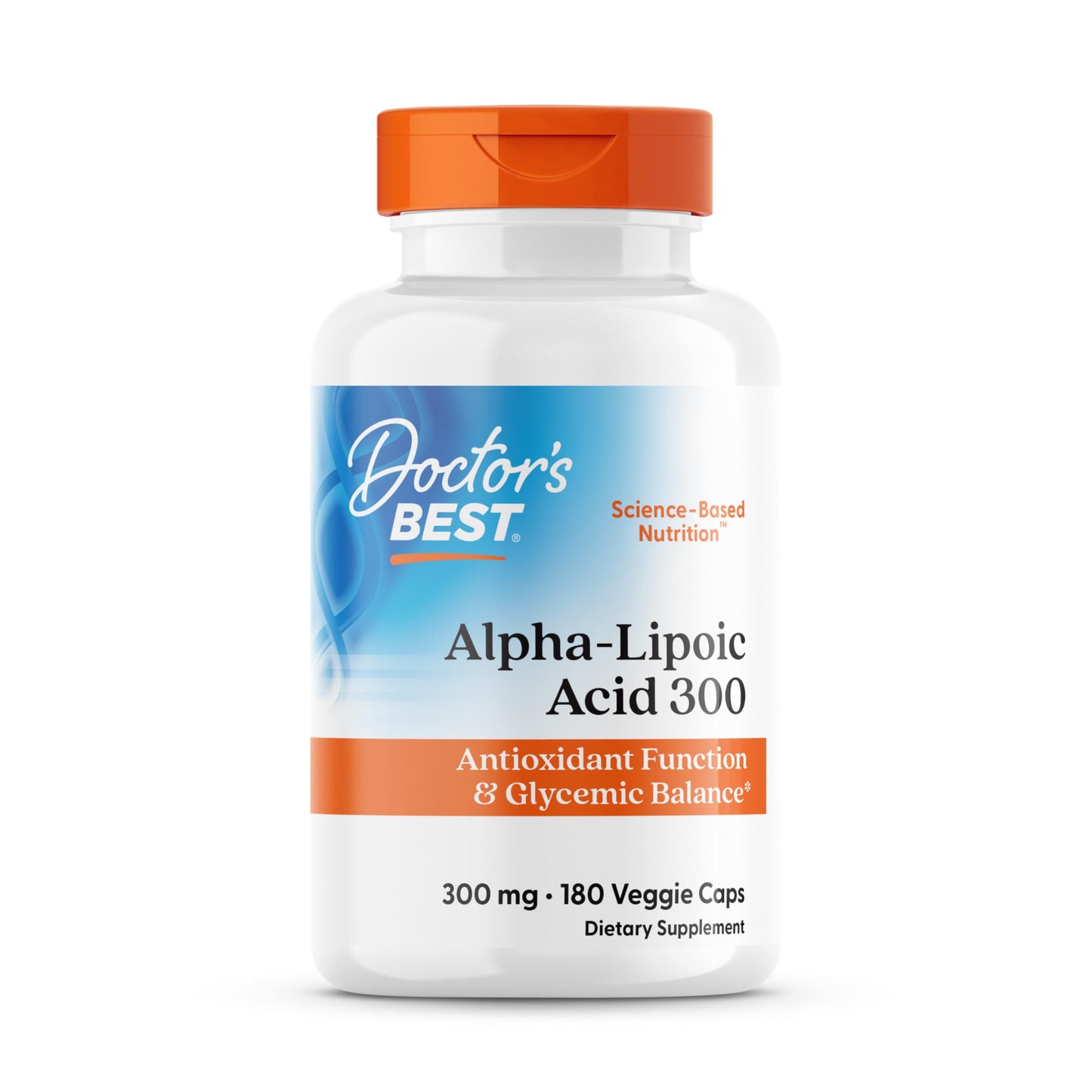 Doctor's Best Alpha-Lipoic Acid 300 mg – Antioxidant Support, Non-GMO, Gluten Free, Vegan (180 Veggie Caps)