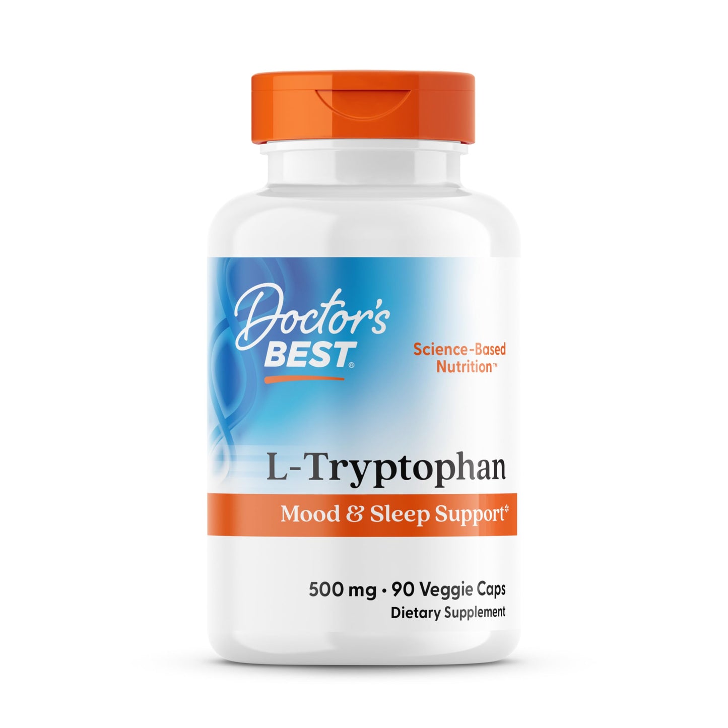 Doctor's Best L-Tryptophan – Sleep & Mood Support | Non-GMO, Vegan, Gluten & Soy Free | 90 Veggie Caps