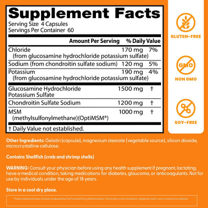Doctor's Best Glucosamine Chondroitin MSM with OptiMSM - 240 Count
