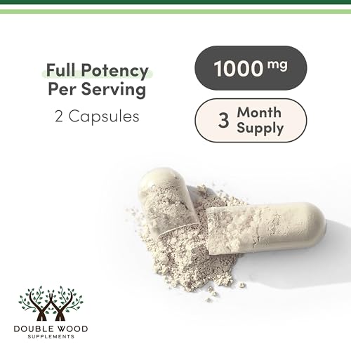 Double Wood Magnesium Chloride – 180 Capsules, 1000 mg per Serving, Supports Digestive & Bone Health – Non-GMO & Gluten Free (Pack of 2)