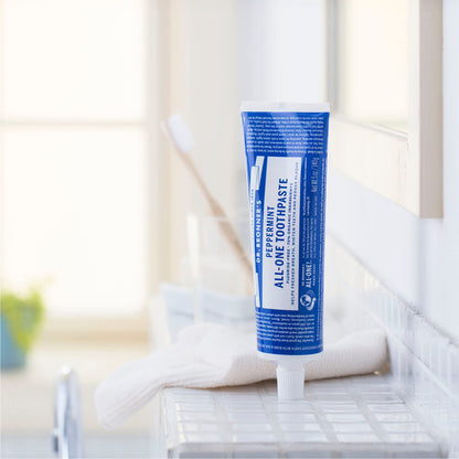 Dr. Bronner’s All-One Toothpaste Variety Pack – Peppermint & Spearmint (70% Organic, Fluoride-Free, Vegan)