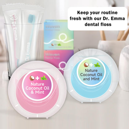 Dr. Emma Woven Coconut Oil-Infused Expanding Dental Floss – Mint, 33 yd, Pack of 4