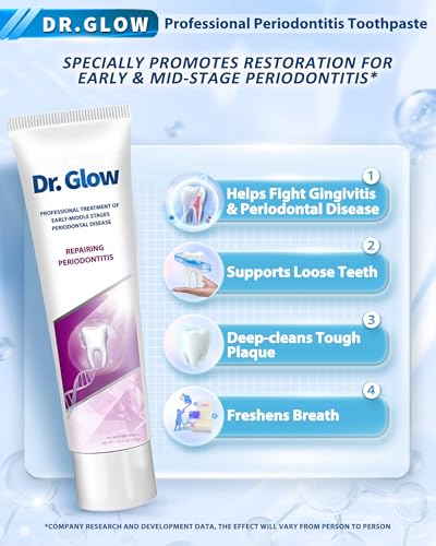 Dr. Glow Gum Disease Treatment Toothpaste – Periodontitis & Gingivitis Care, Fluoride Free 3.52 oz