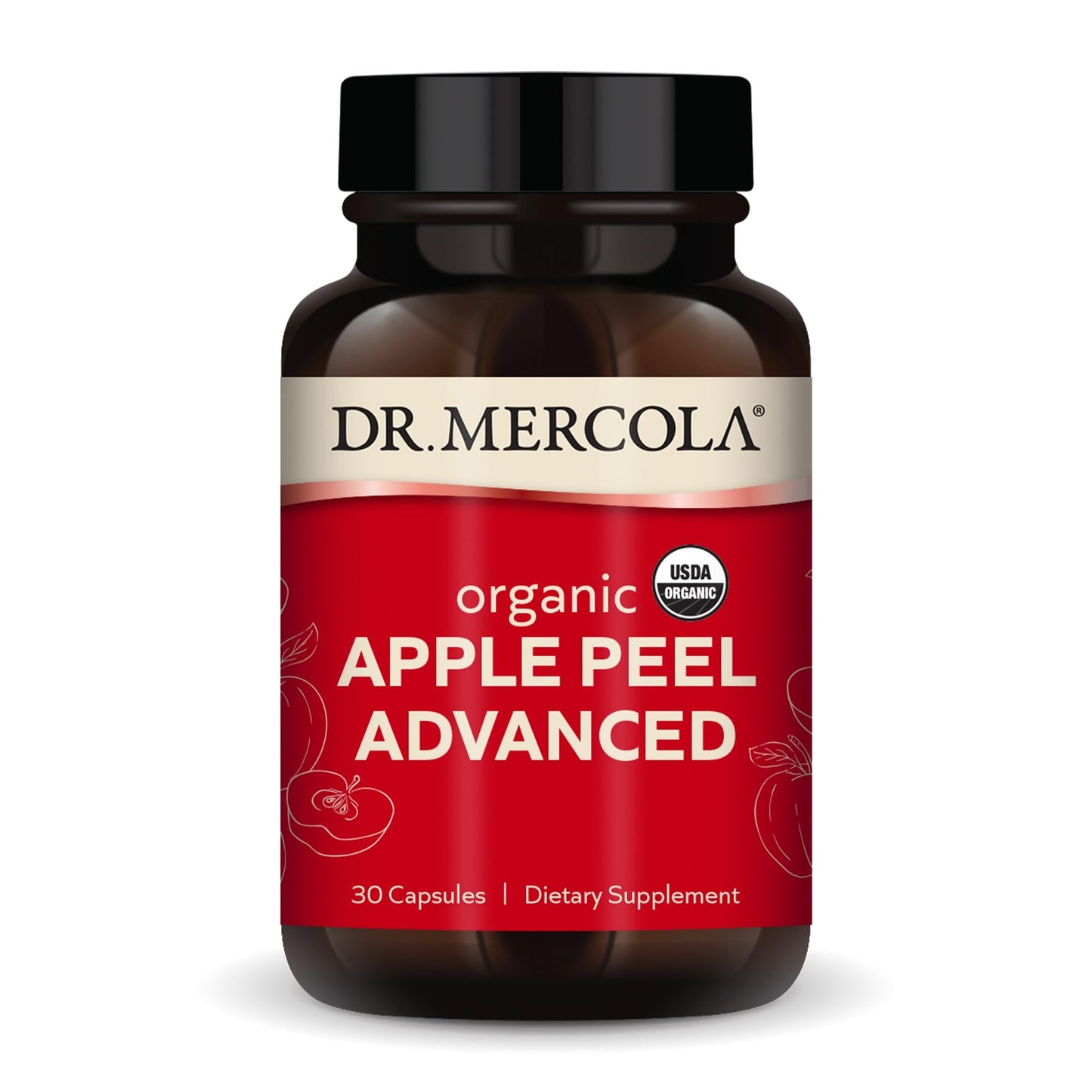 Dr. Mercola Organic Apple Peel Advanced - 30 Servings (30 Capsules) | Certified USDA Organic, Non-GMO