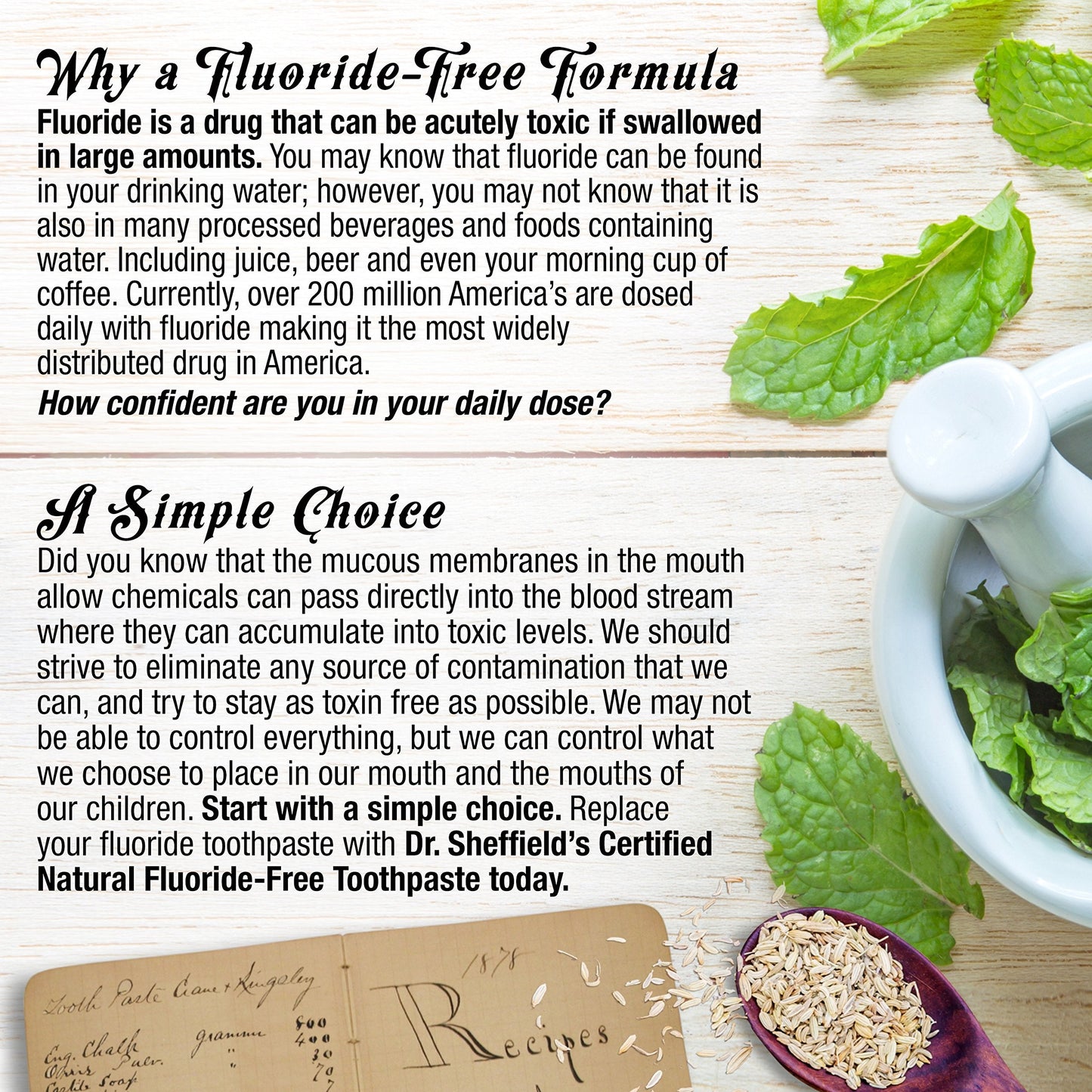 Dr. Sheffield’s Certified Natural Toothpaste – Extra-Whitening (2-Pack) – Fluoride Free
